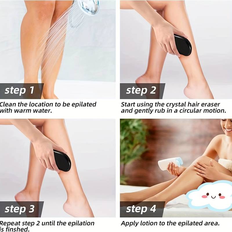 Crystal Hair Removal Device, Nano Glass Sanding Device, Crystal Physical Hair Removal Eraser, Glass Hair Remover Painless Epilator, Easy Cleaning Reusable Body Care Depilation Tool Crystal Hair Removal Device, Nano Glass Sanding Device, Crystal Physical Hair Removal Eraser, Glass Hair Remover Painless Epilator, Easy Cleaning Reusable Body Care Depilation Tool